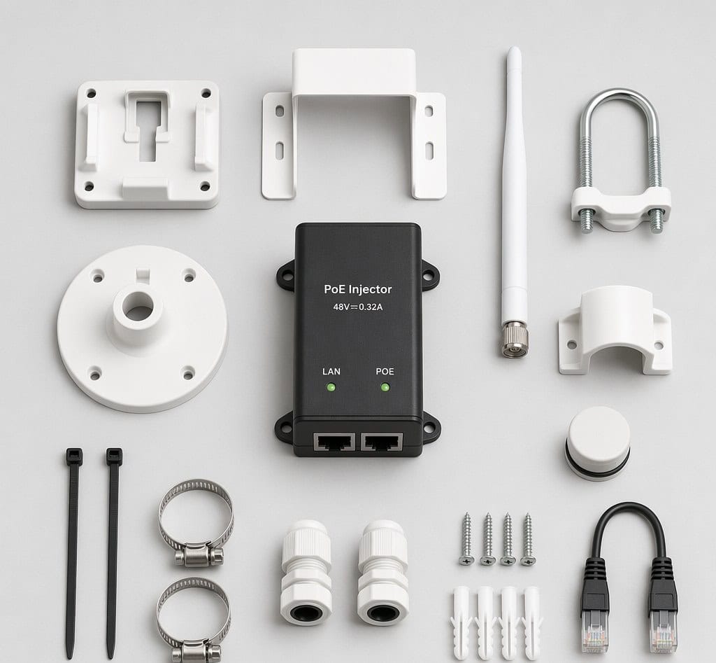 Installation accessories and PoE components