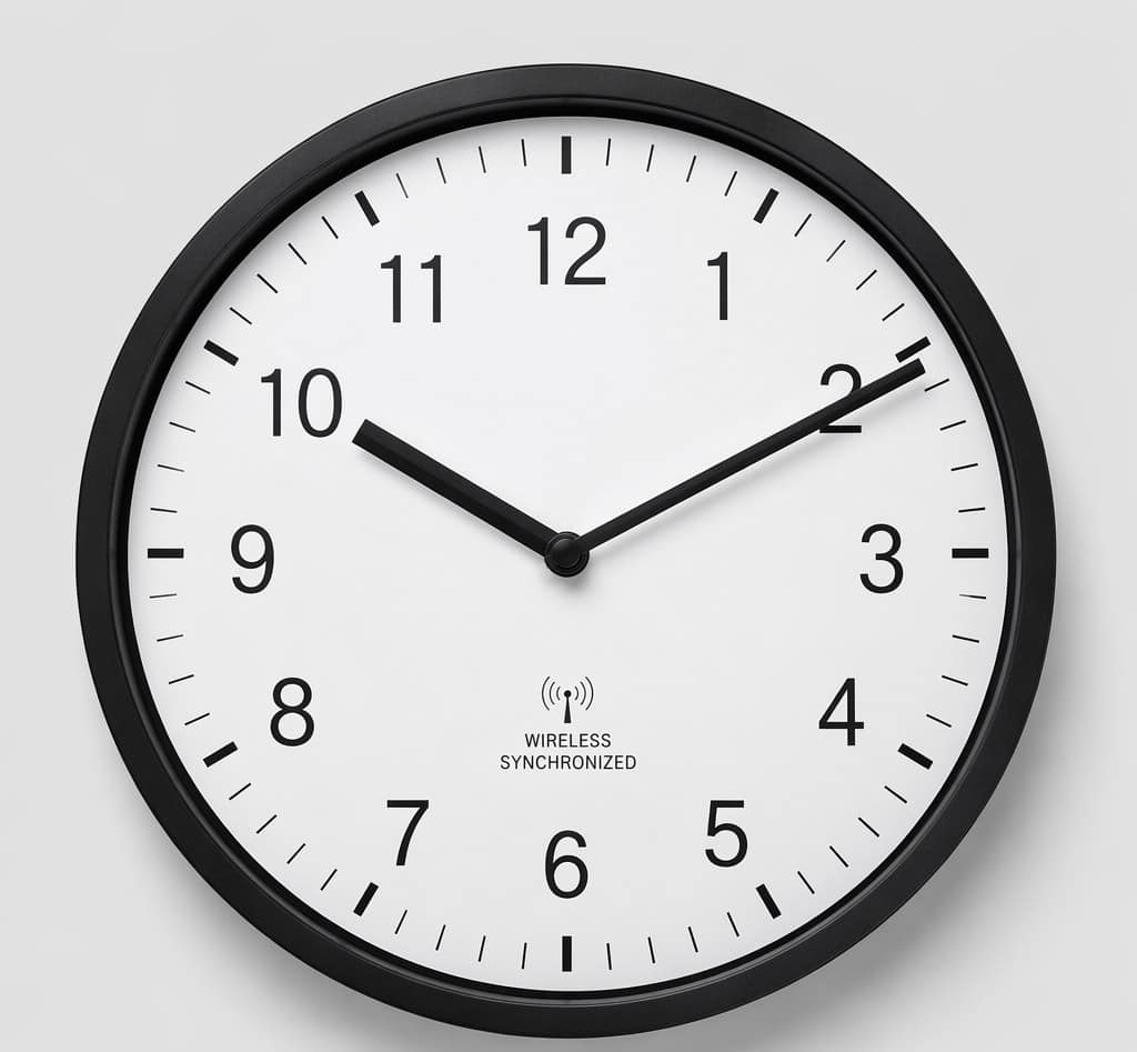 Wireless synchronized analog wall clock
